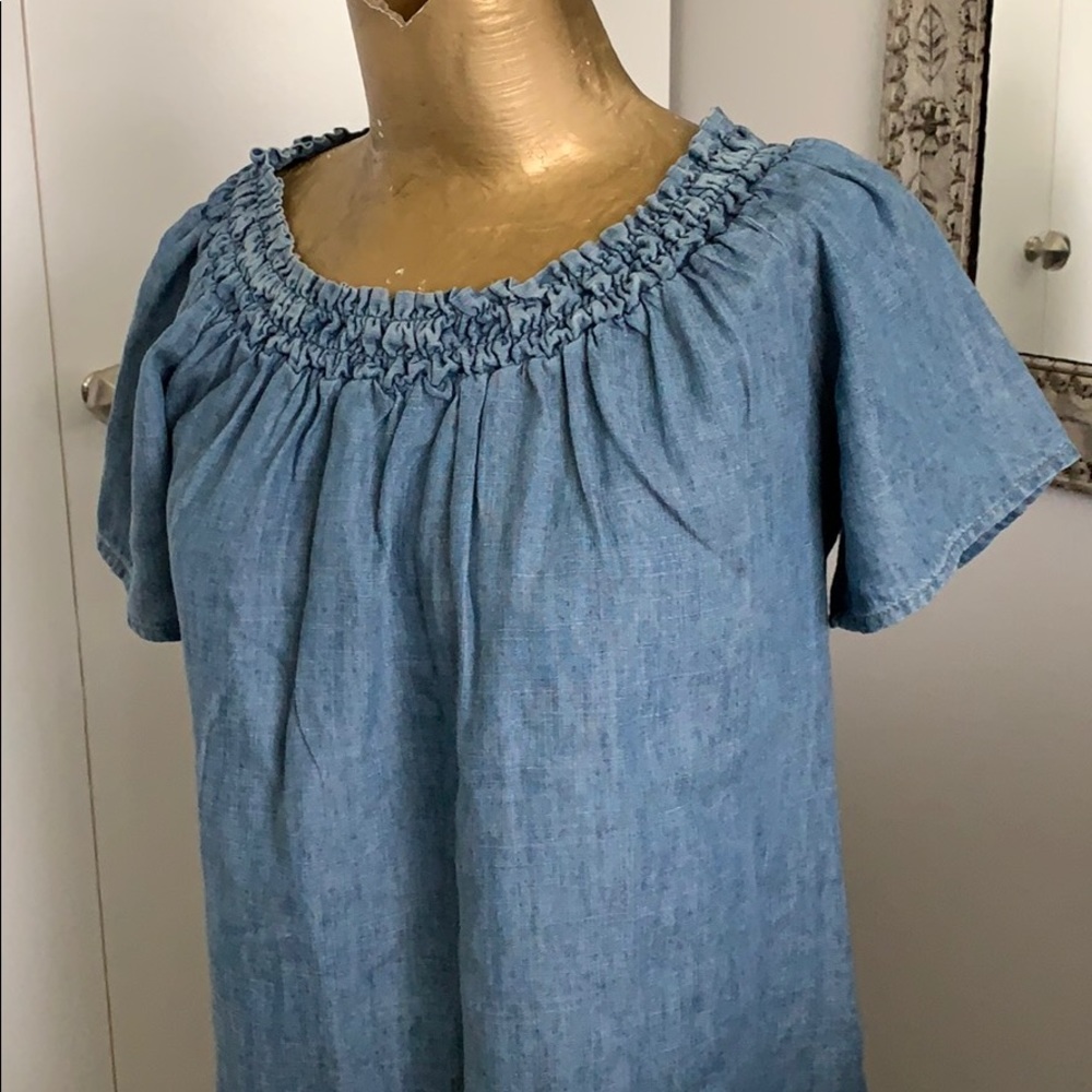 MICHAEL STARS PEASANT BLOUSE - Picture 2 of 3